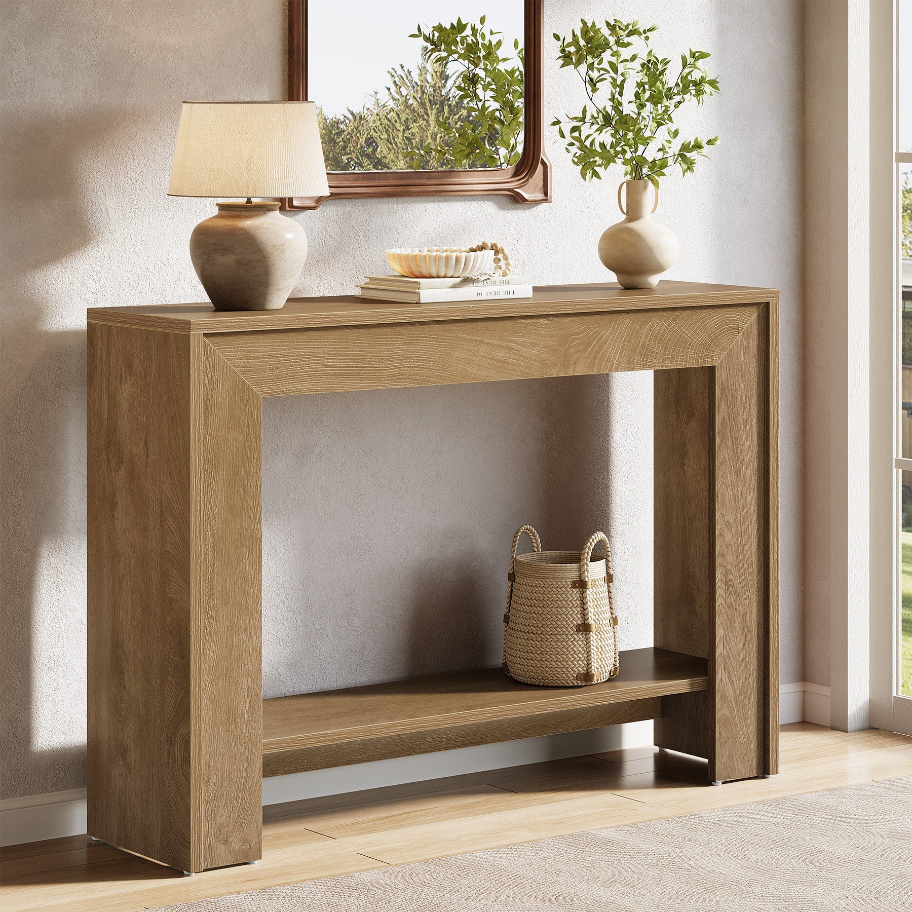 Tribesigns Console étroite avec rangement ouvert, 105 x 30 x 80 cm, Idéale pour l'entrée et le salon