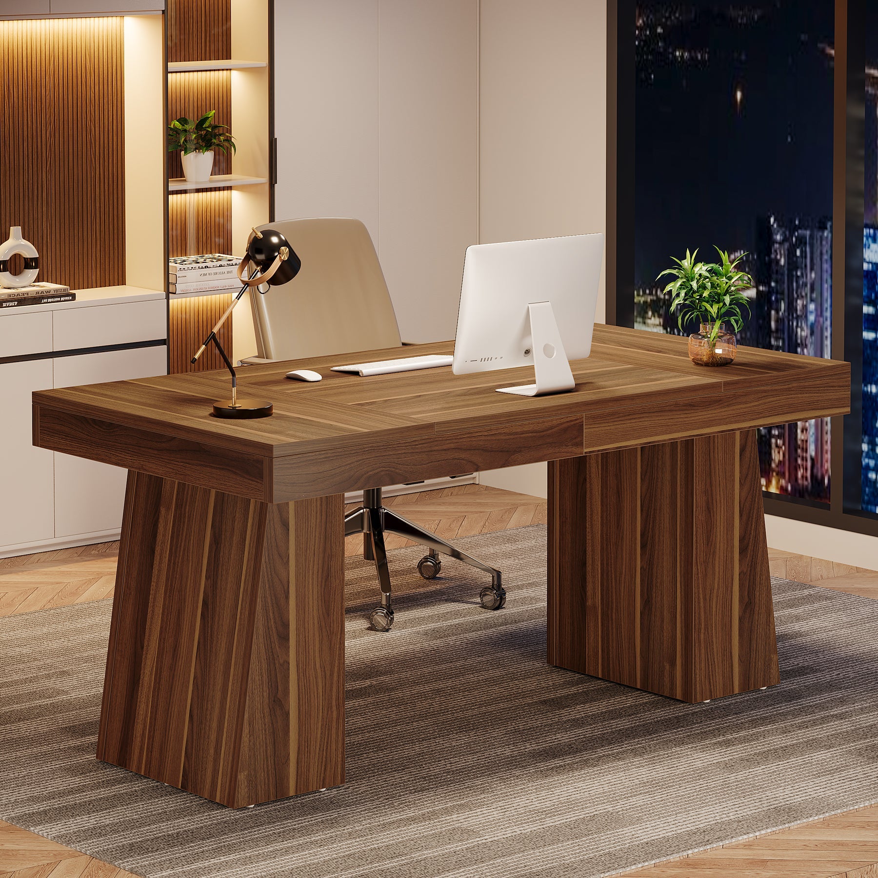 Tribesigns Bureau de direction 140 cm, Bureau d'ordinateur pour la maison