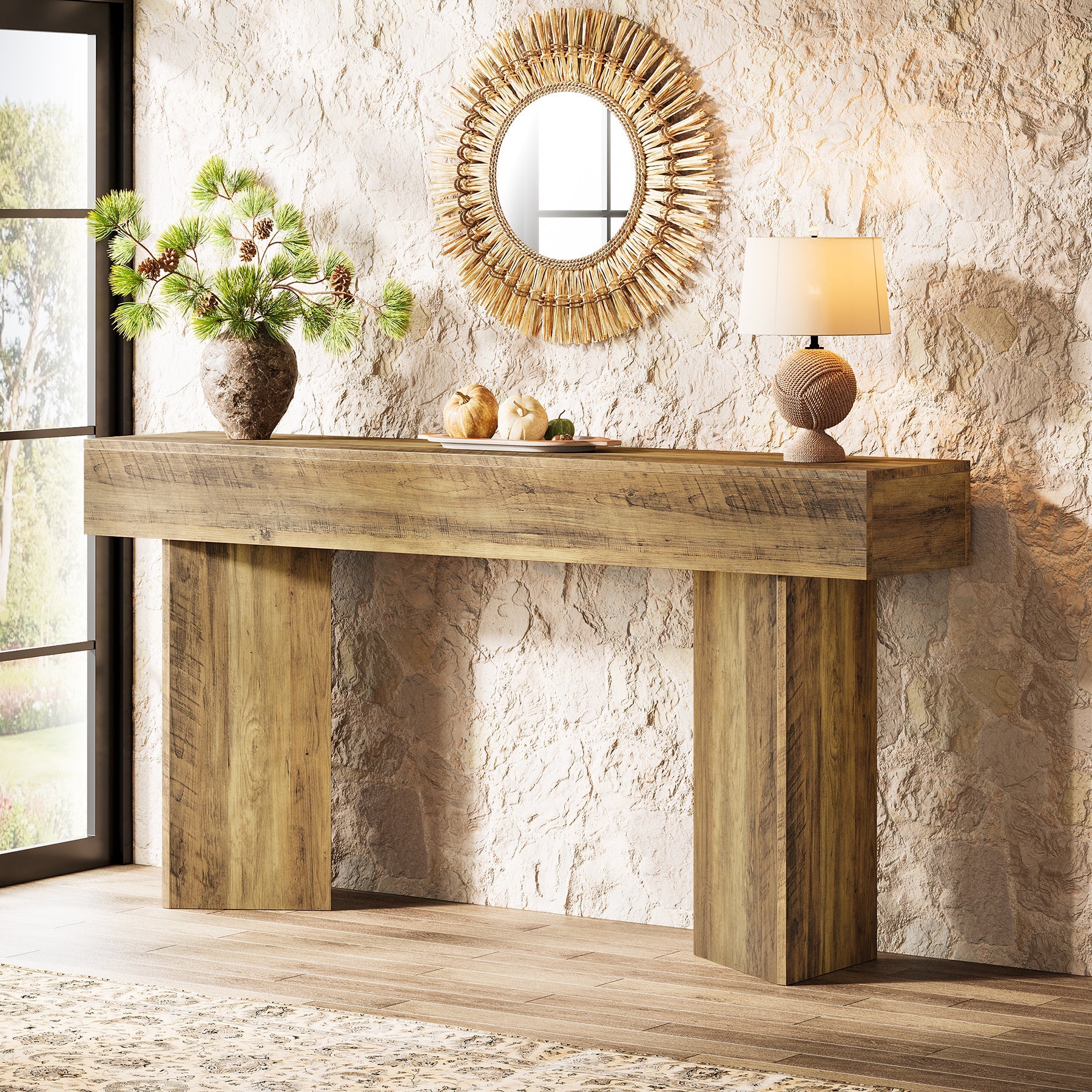 Tribesigns Console longue de 160 cm, Table d'appoint étroite derrière le canapé