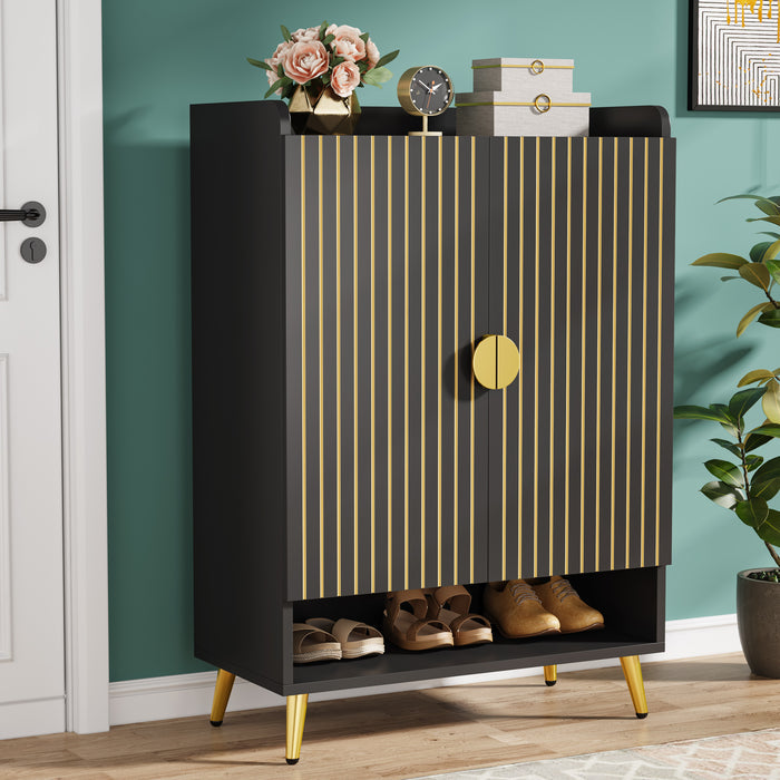Tribesigns Meuble à chaussures avec portes, Armoire de rangement à 6 niveaux
