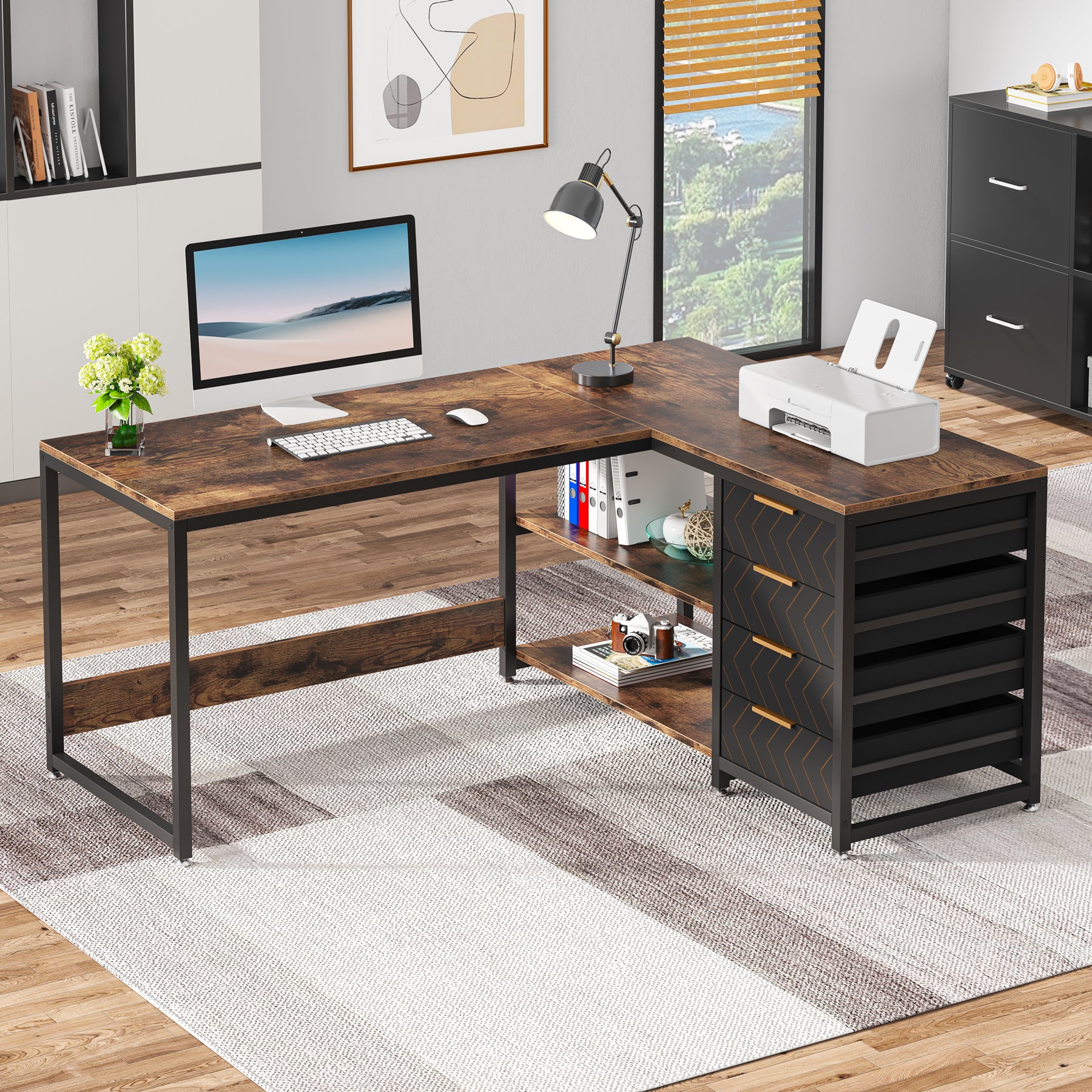 Bureau Table D'ordinateur Avec 2 Tiroirs MDF Blanc Brillant 100x60 Cm 04 0006052 96297410 Bureau Table D'ordinateur Avec 2 Tiroirs MDF Blanc Brillant 100x60 Cm 04 0006052 96297410