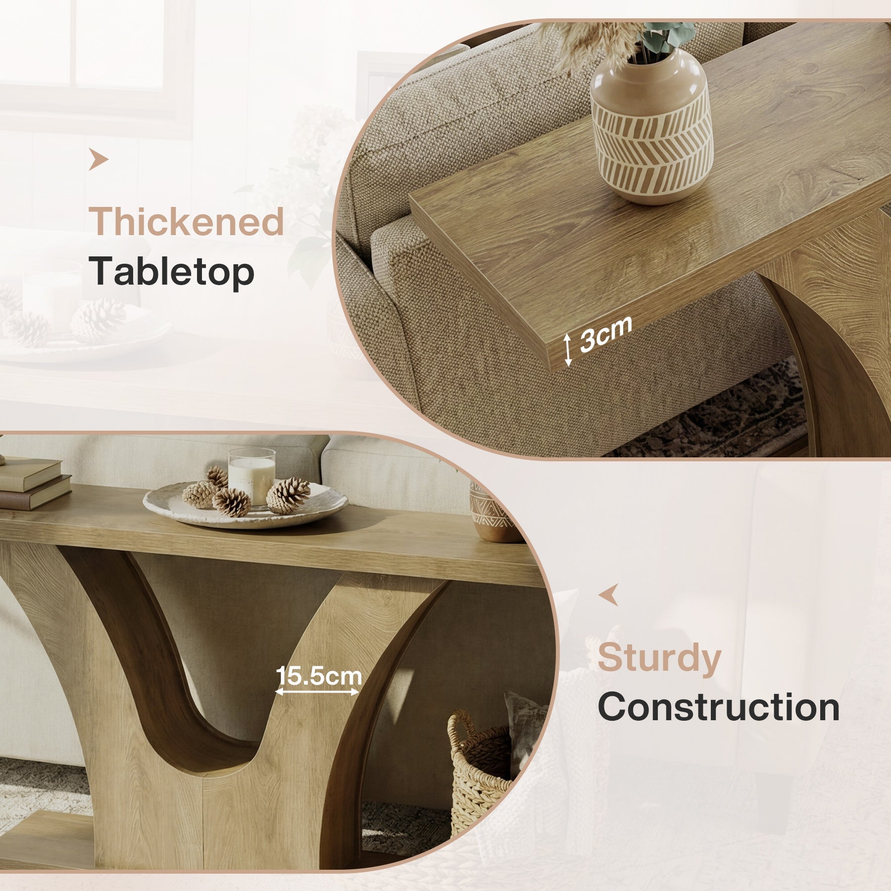 Tribesigns Console étroite de 160 cm avec piètement en V, Table de couloir moderne pour entrée et salon