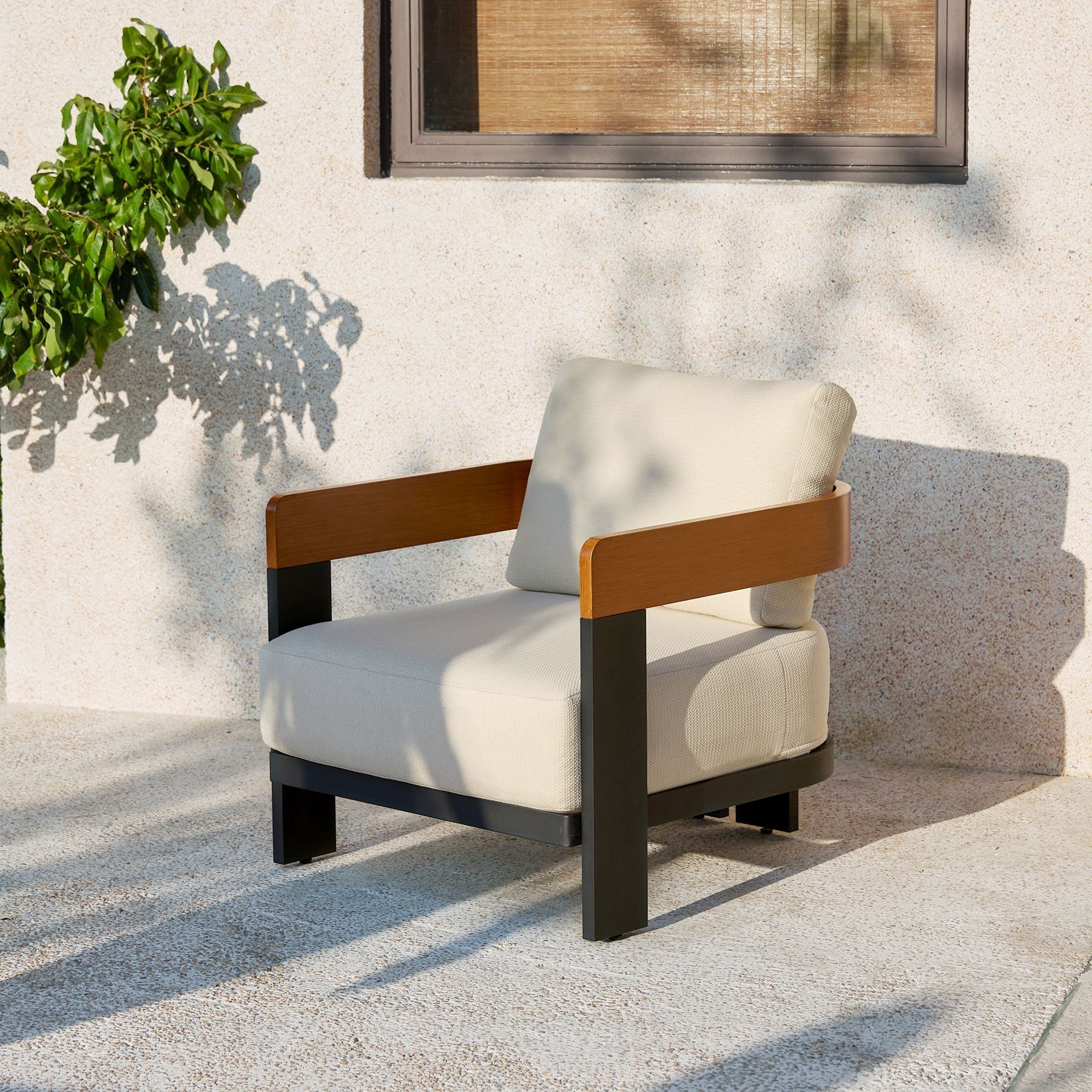 Tribesigns Chaise longue d'extérieur, Chaise de patio avec coussins et structure en aluminium