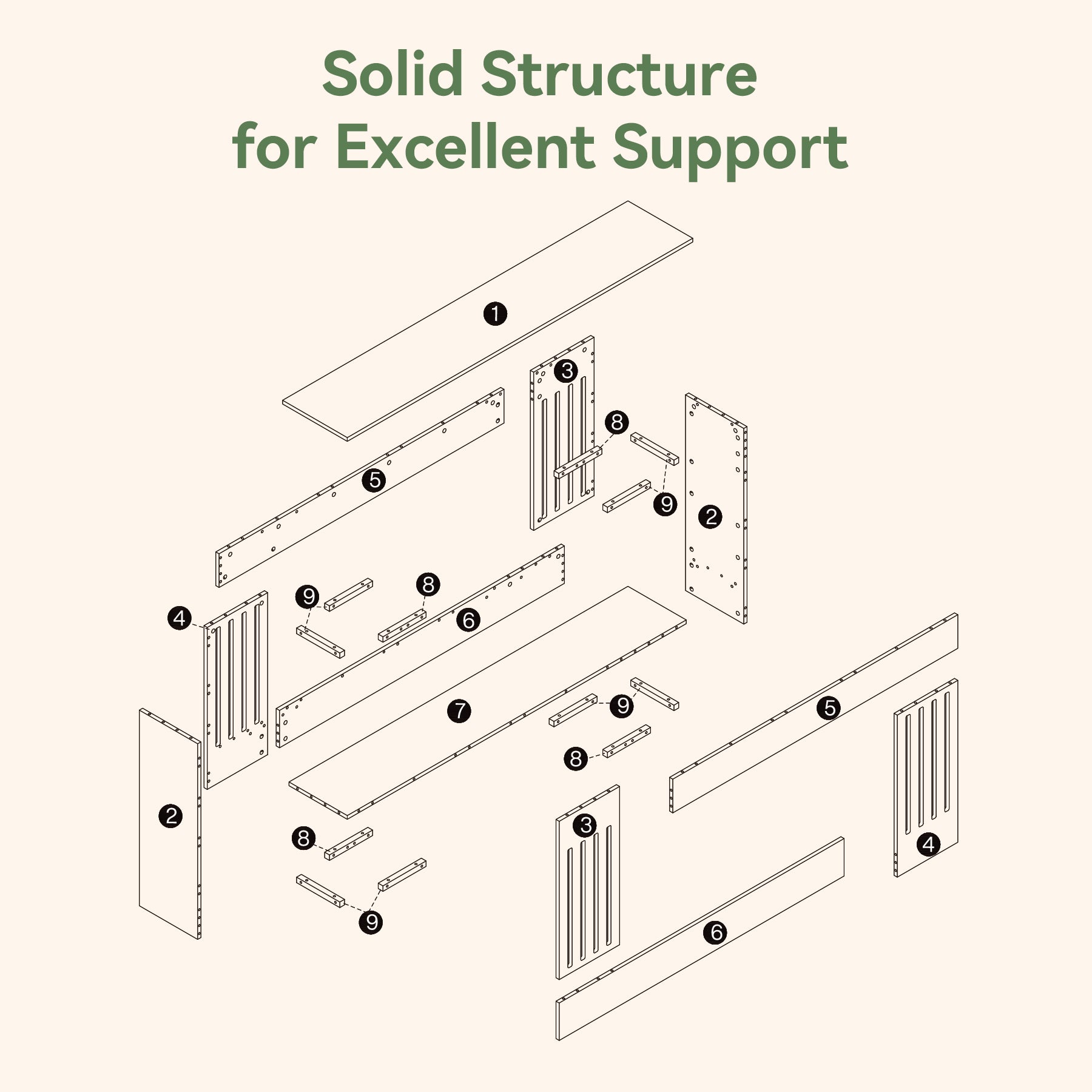 Tribesigns Console en bois massif de 160 cm, Table d'appoint derrière le canapé avec compartiment de rangement