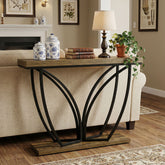 Tribesigns Console industrielle étroite de 105 cm, Couleur marron rustique 3