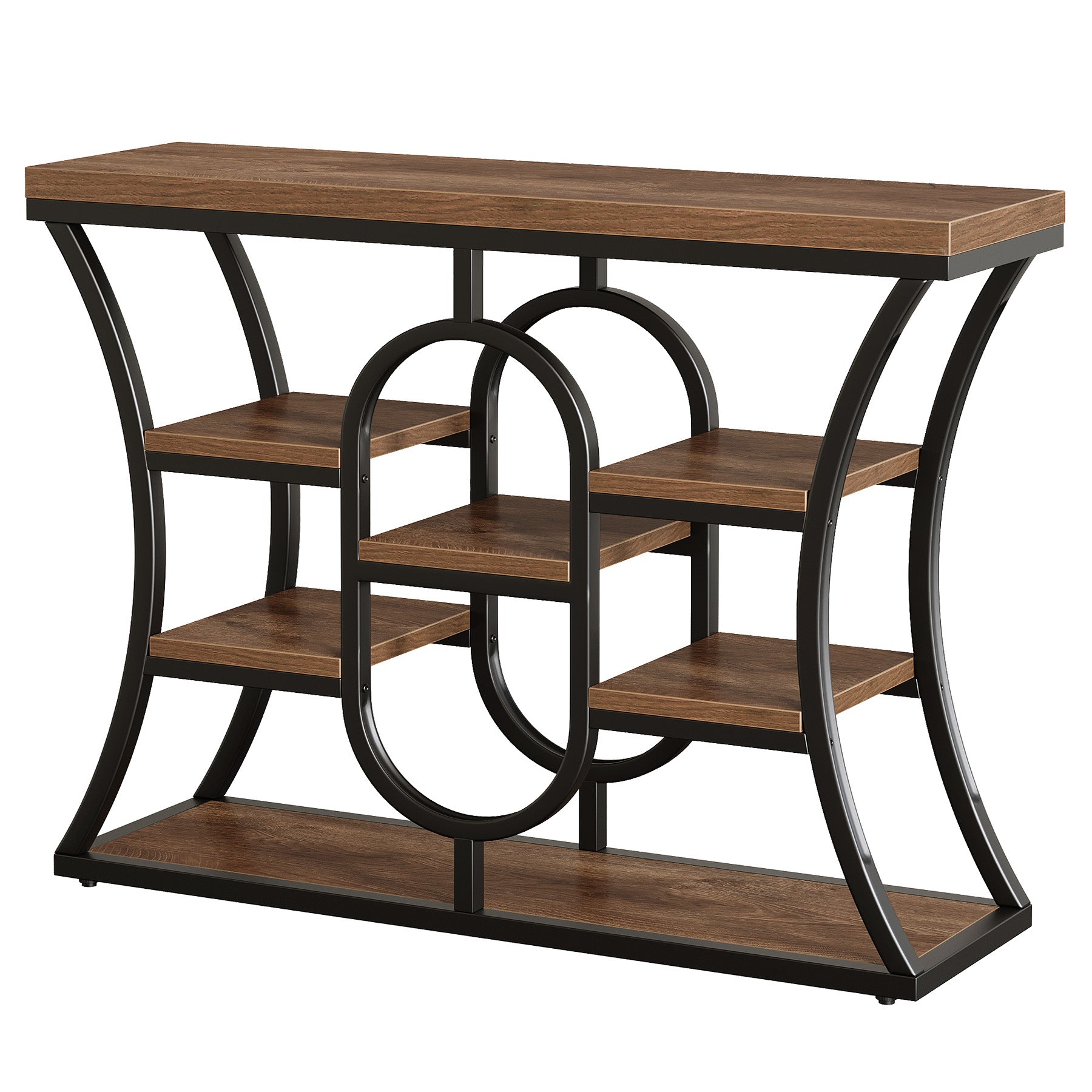 Tribesigns Console étroite de 105 cm, Table d'appoint style industriel à 5 niveaux