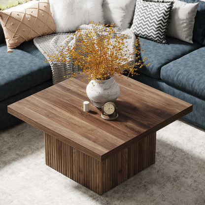 Tribesigns Table basse carrée, Table de cocktail en bois de 80 cm
