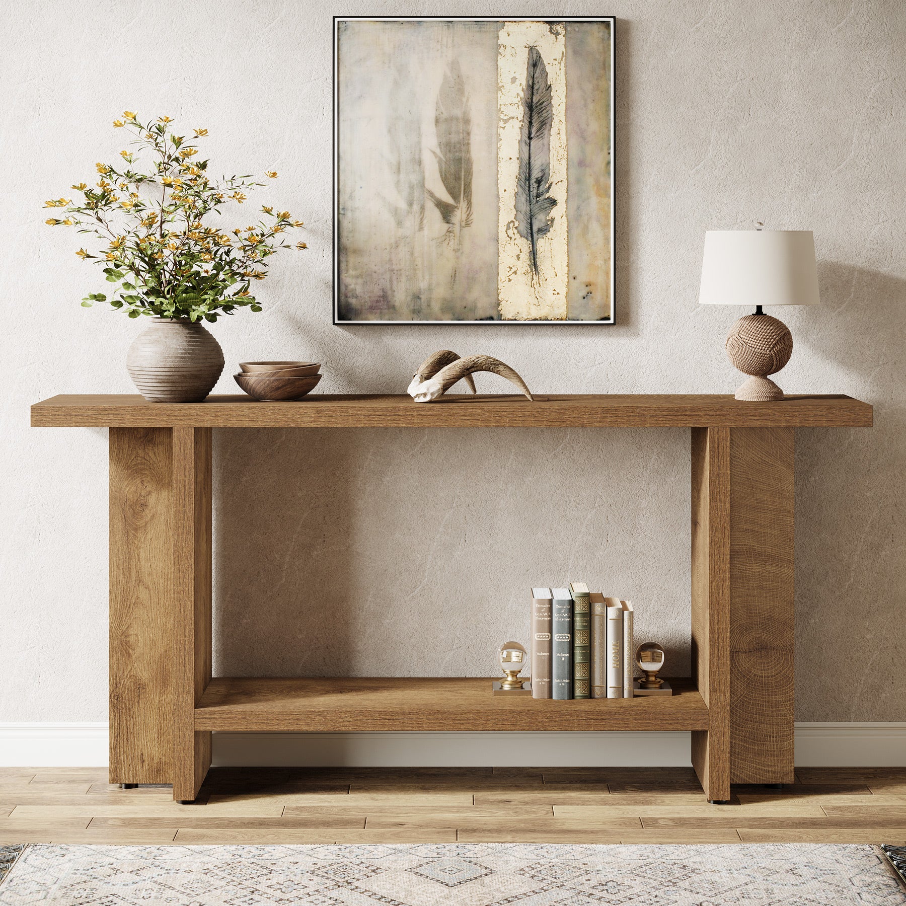 Tribesigns Table console 150 cm, Table de canapé de ferme Table d'entrée
