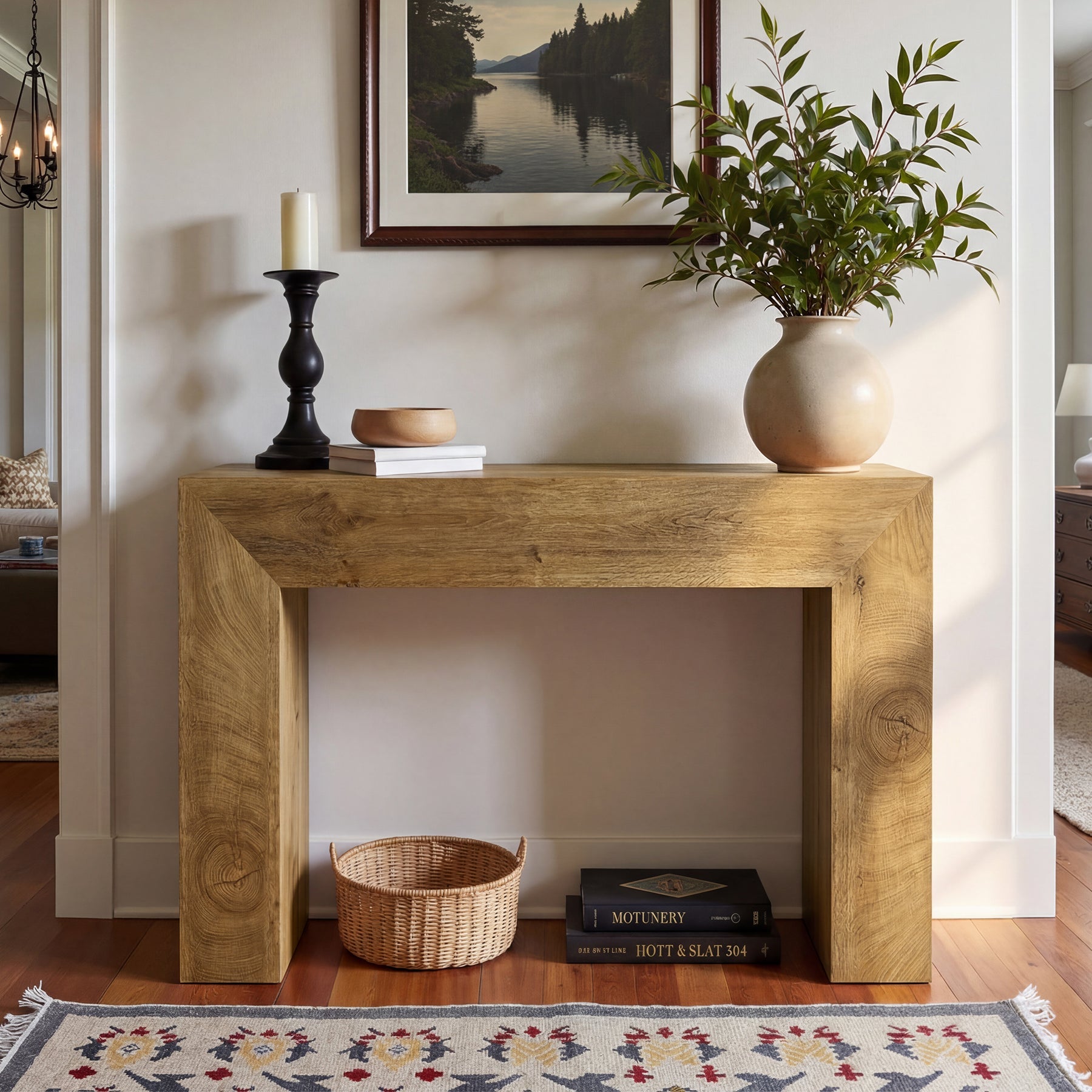 Tribesigns Console pour l'entrée, Table d'appoint étroite de 110 cm de long style campagnard