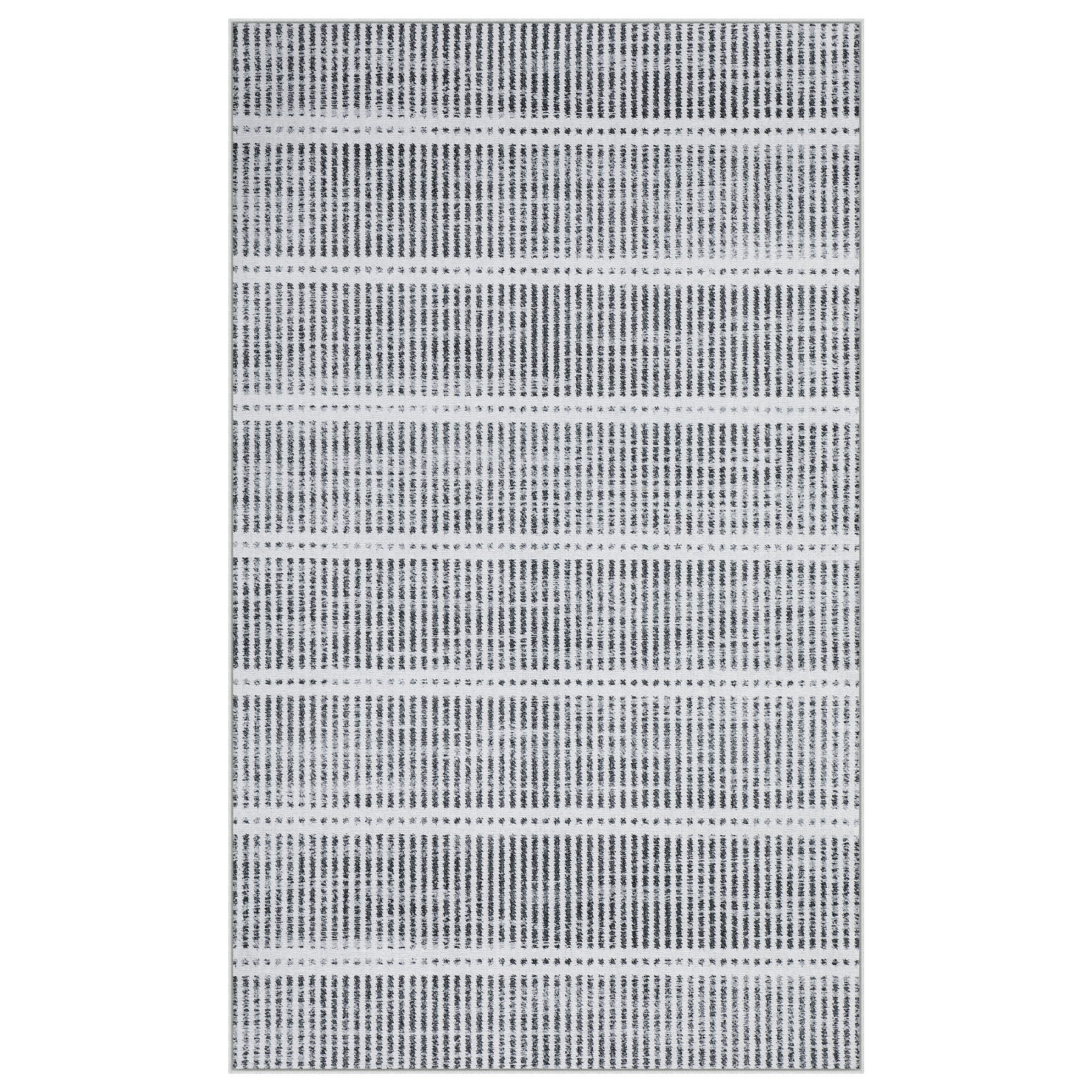 Tribesigns Tapis lavable à poils ras, 160 x 230 cm & 200x300 cm Ultra-fin, Design rayé style ferme