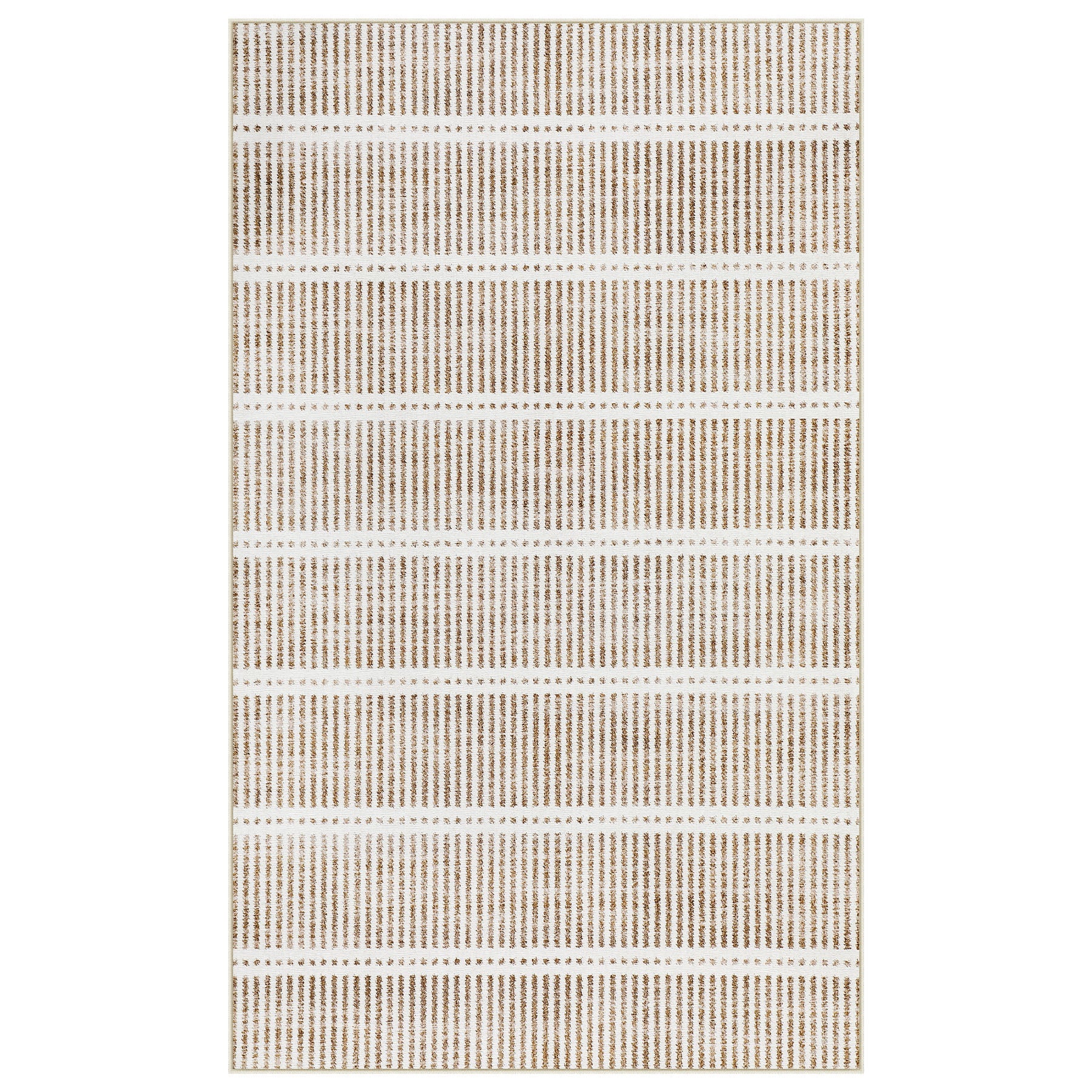 Tribesigns Tapis lavable à poils ras, 160 x 230 cm & 200x300 cm Ultra-fin, Design rayé style ferme