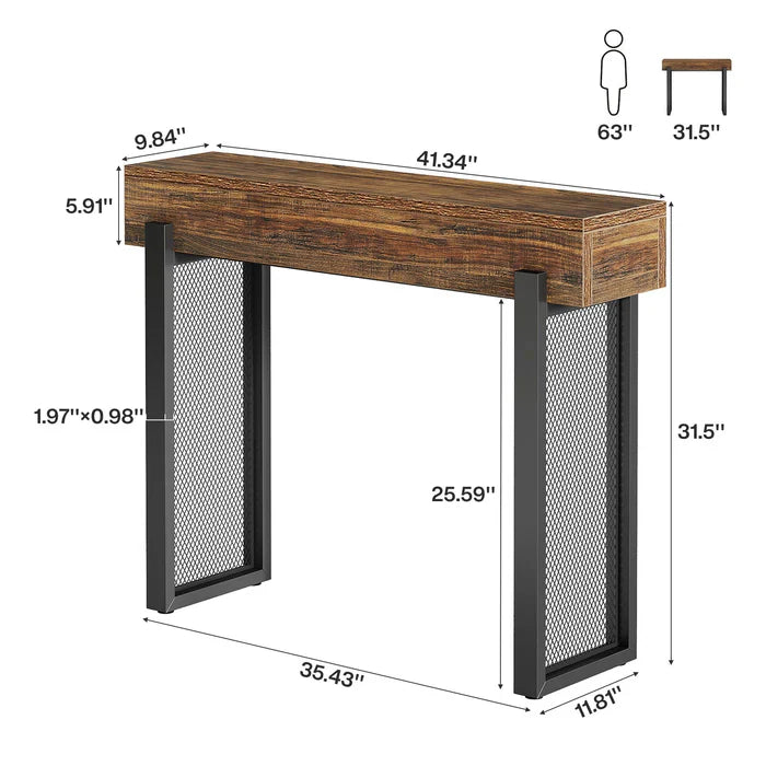 Tribesigns Console de 41 pouces, Petite table d'entrée de canapé avec rangement