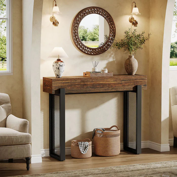 Tribesigns Console de 41 pouces, Petite table d'entrée de canapé avec rangement