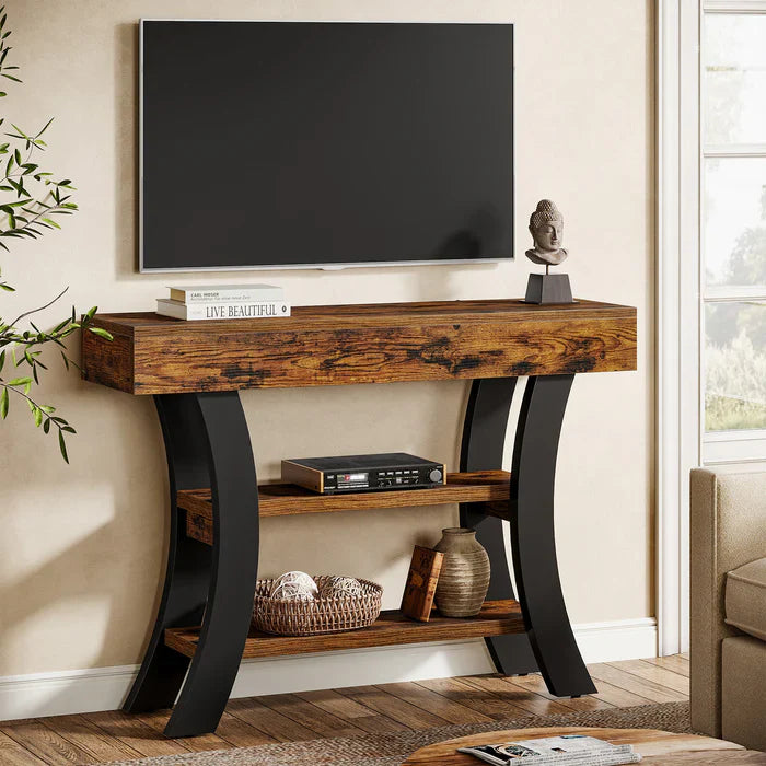 Tribesigns Console de 105 cm, Table d'entrée de canapé avec compartiments de rangement