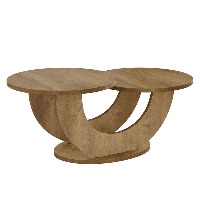 Tribesigns Table basse de 115 cm, Table d'appoint à 2 niveaux avec cadre en U