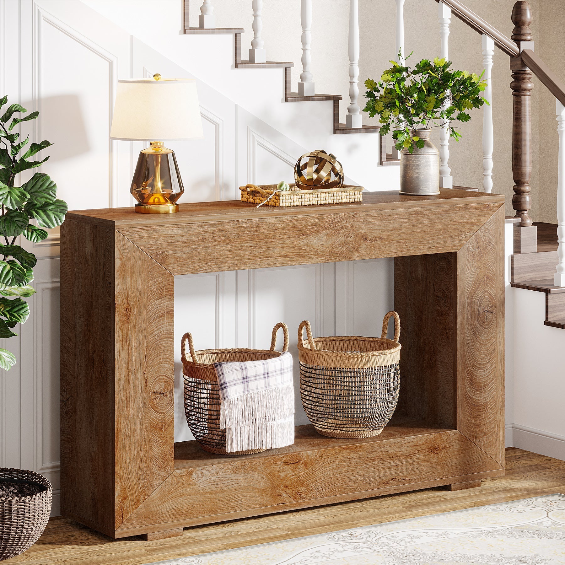 Tribesigns Console de style maison de campagne, Table basse en bois pour l'entrée