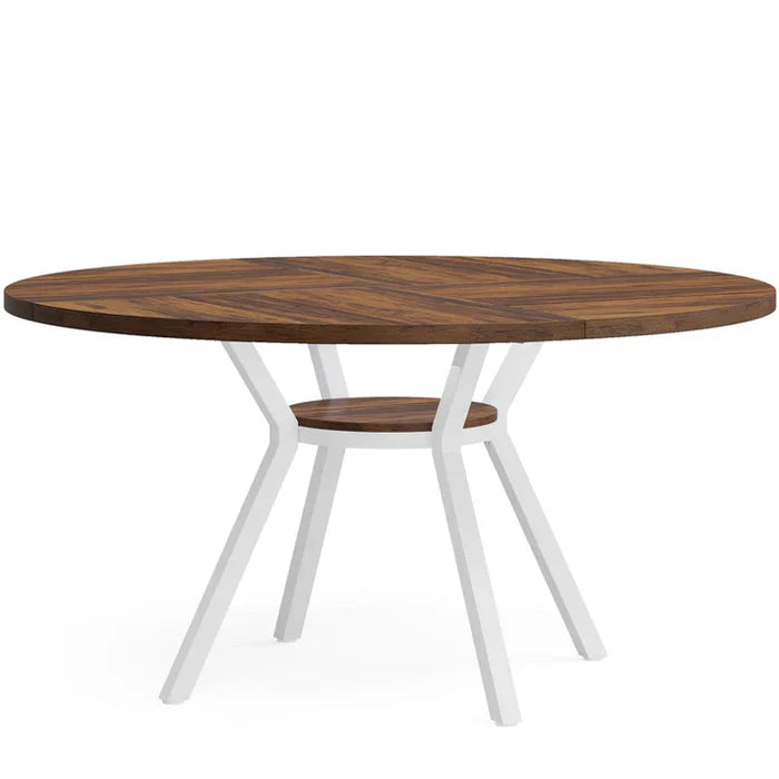 Tribesigns Table à manger ronde, Table de cuisine moderne de 120 cm pour 4 personnes