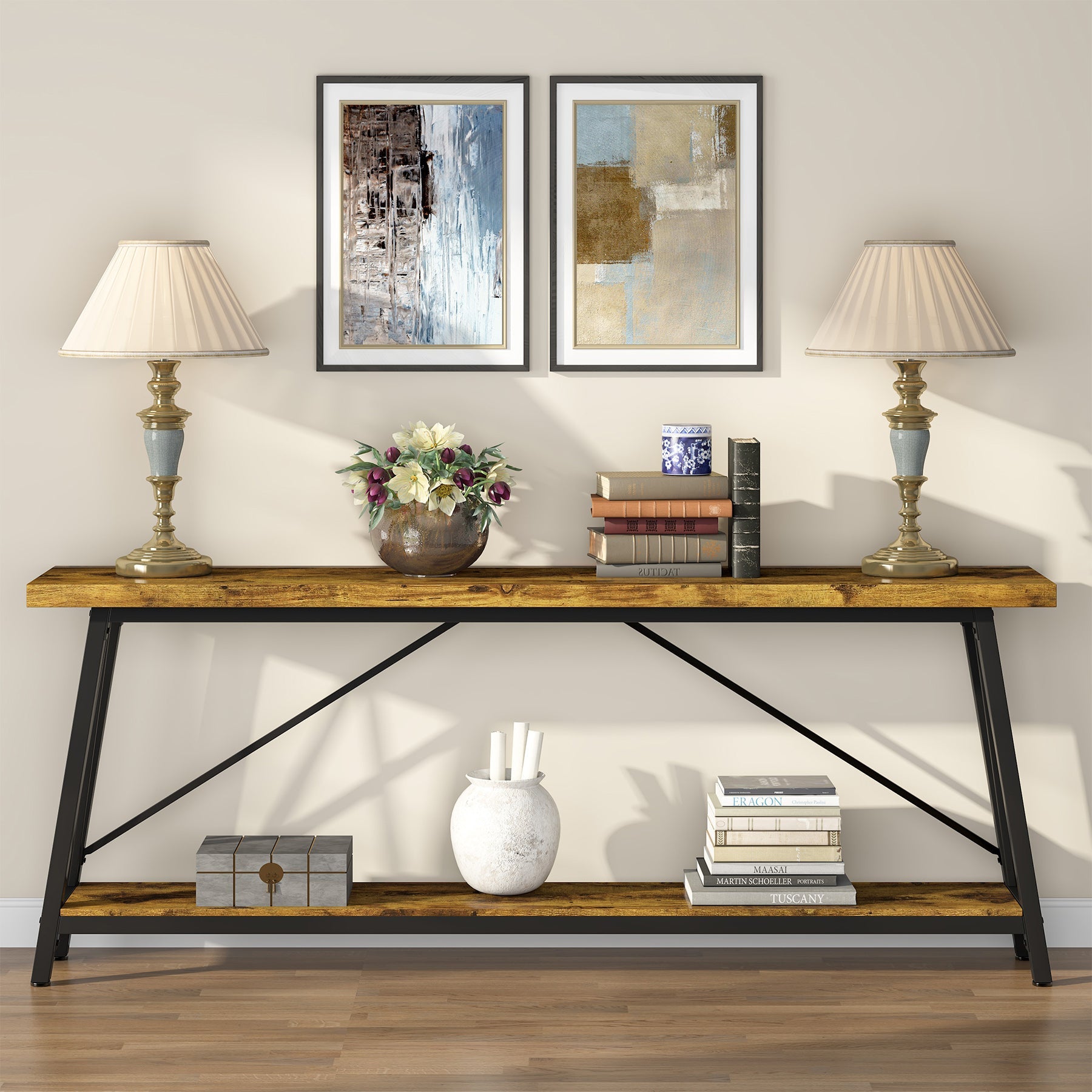 Tribesigns Console 180 cm, Table de canapé longue console d'entrée