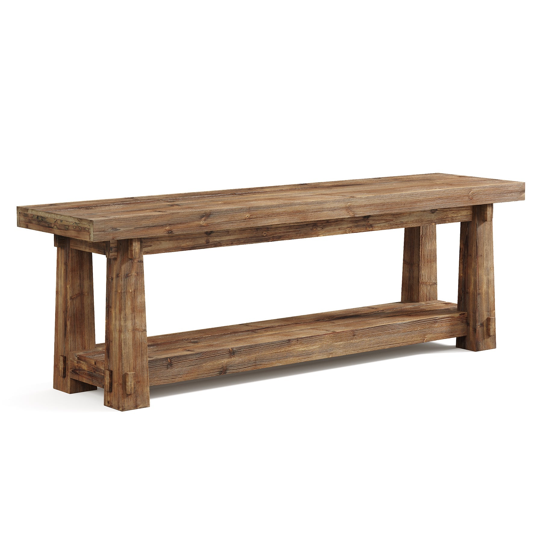 Tribesigns Banc en bois massif avec rangement à chaussures, Banc d'entrée de 140 cm avec étagère