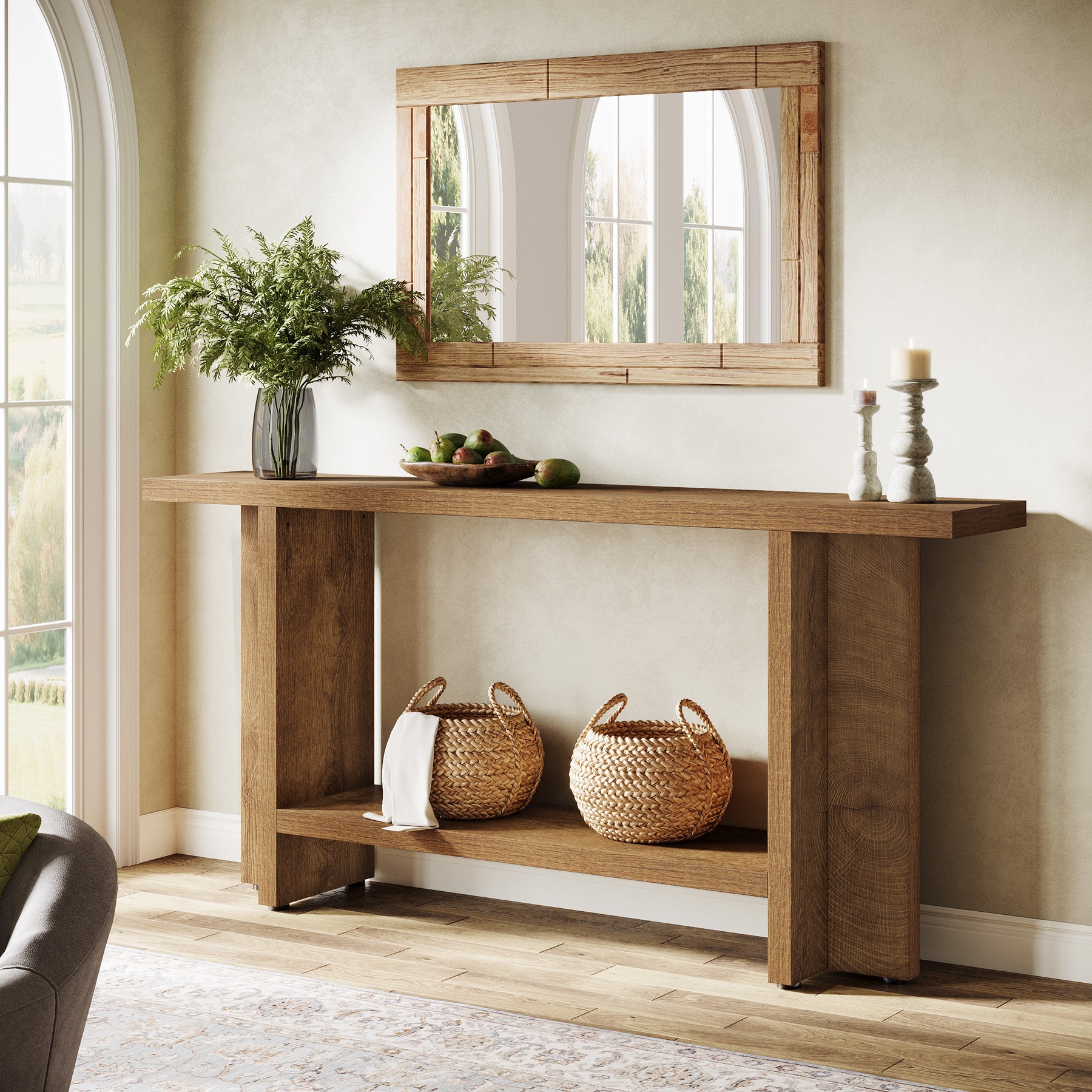 Tribesigns Table console 150 cm, Table de canapé de ferme Table d'entrée