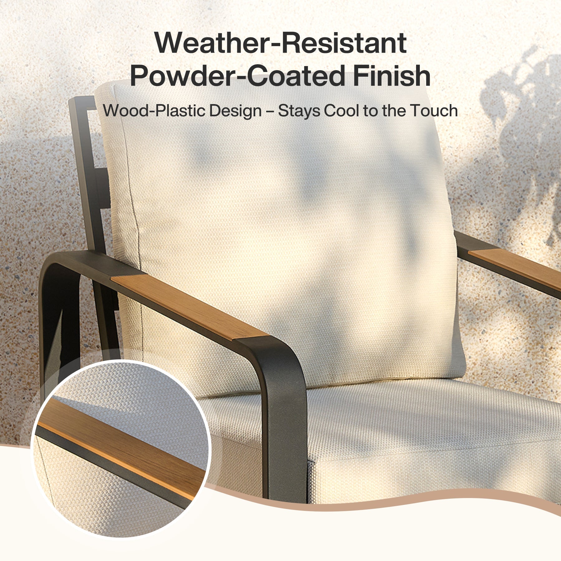Tribesigns Fauteuil de jardin avec coussins, Chaise de patio en aluminium pour balcon ou jardin