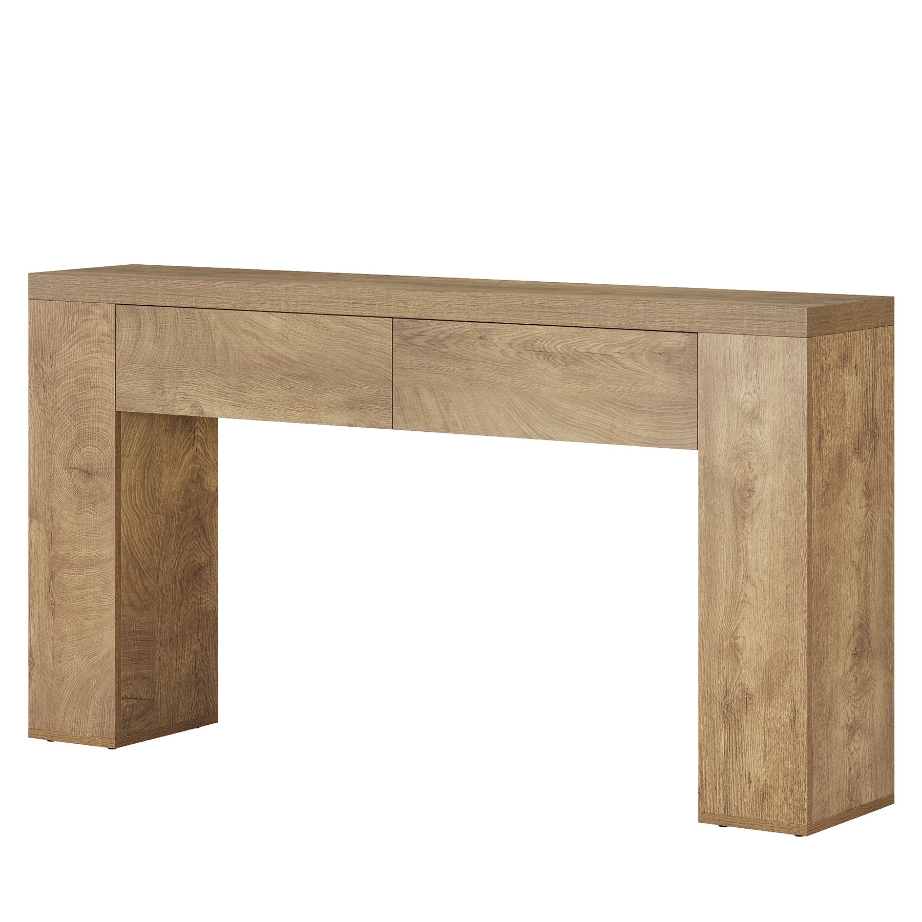 Tribesigns Console de 160 cm avec 2 tiroirs, Table d'entrée étroite avec espace de rangement, en bois d'ingénierie
