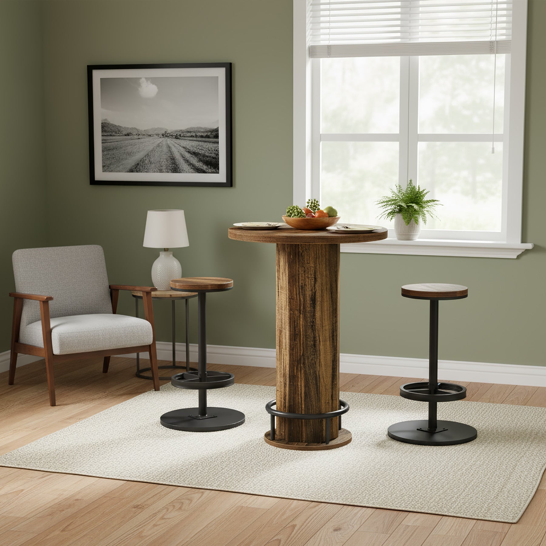 Tribesigns Ensemble table et chaises 3 pièces pour 2 personnes, Petite table de cuisine ronde avec 2 chaises