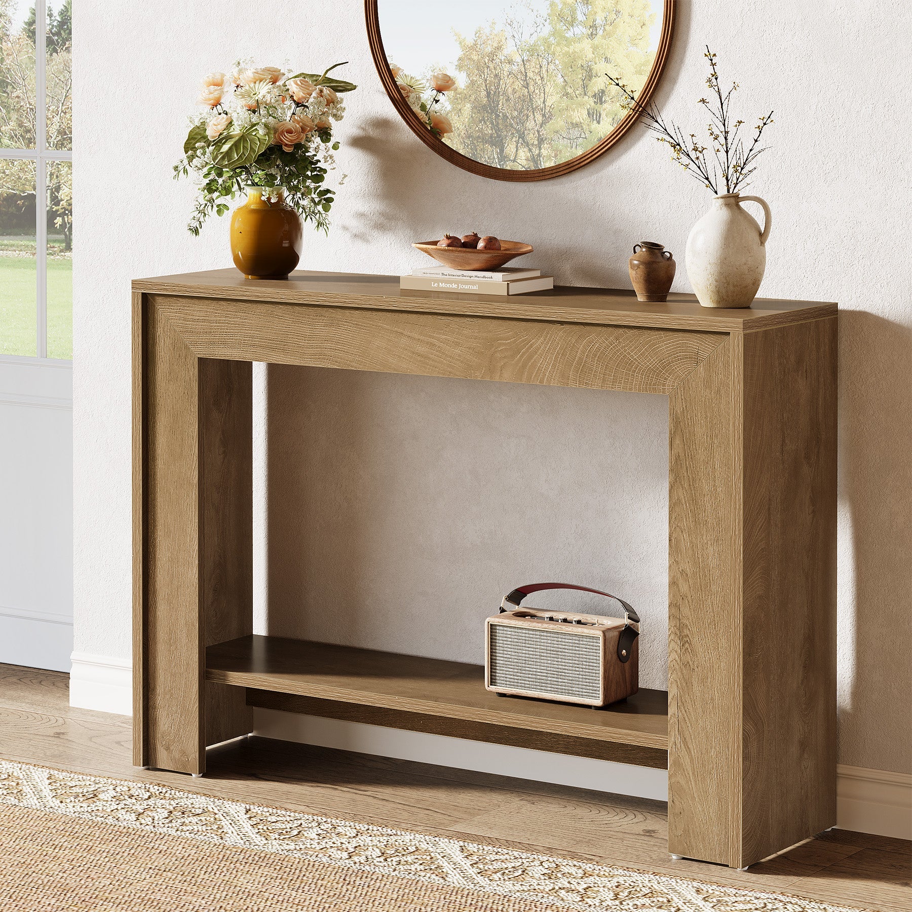 Tribesigns Console étroite avec rangement ouvert, 105 x 30 x 80 cm, Idéale pour l'entrée et le salon