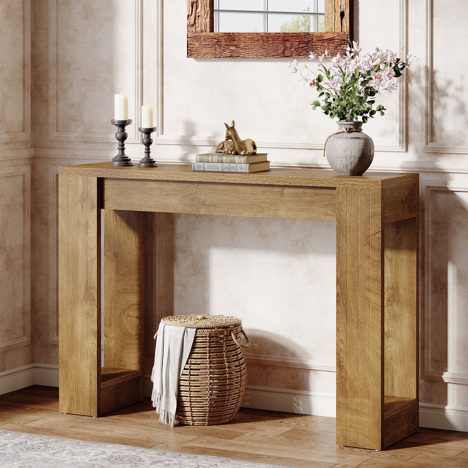 Tribesigns Console étroite de 105 cm, Table d'entrée rustique pour couloir et salon
