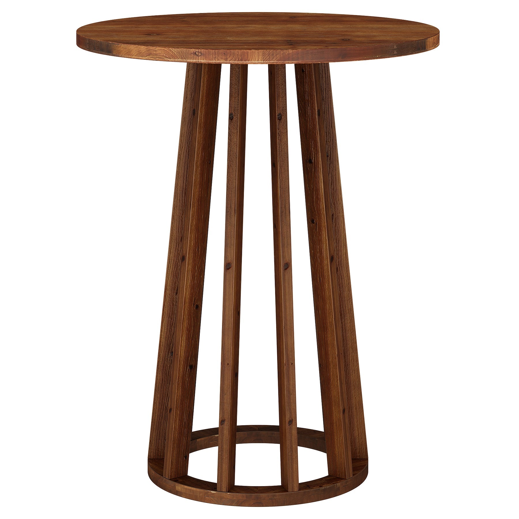 Tribesigns Table haute ronde 95 cm de hauteur, Table de bar en bois massif de style campagnard