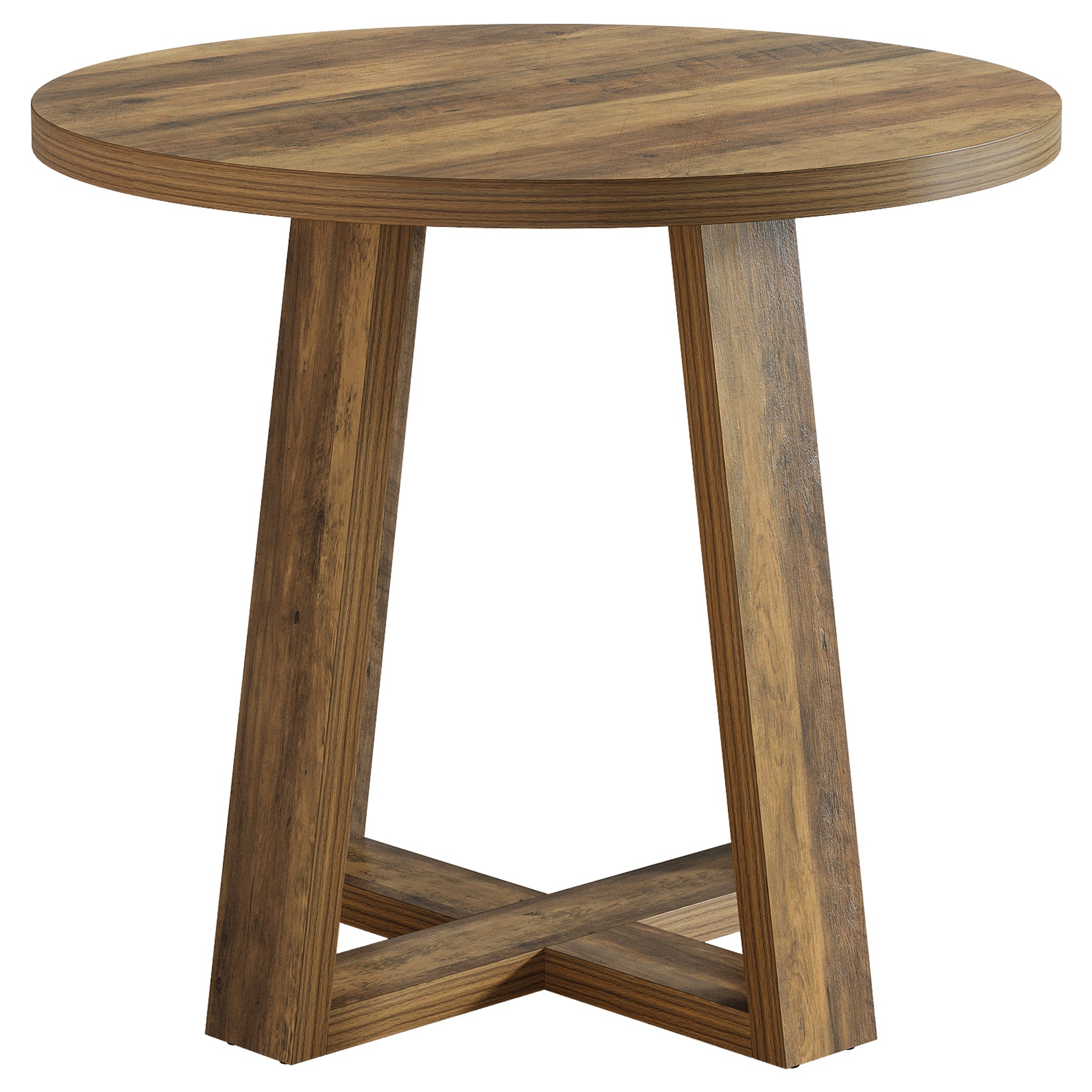 Tribesigns Table de conférence ronde de 80 cm, Bureau de style maison de campagne pour 2 à 4 personnes
