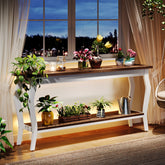 Tribesigns Console de 180 cm, Table d'appoint vintage avec espace de rangement à 2 niveaux 3