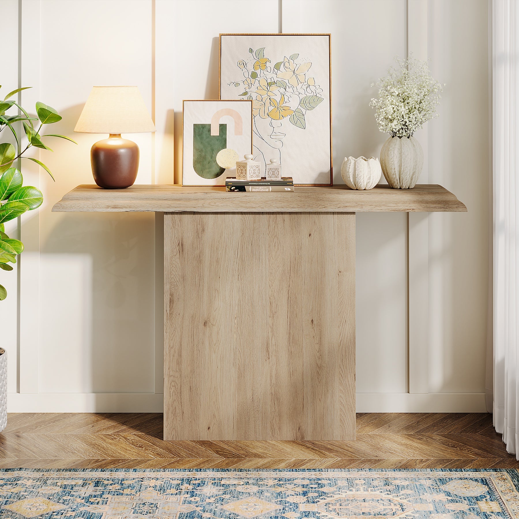 Tribesigns Table console 105 cm, Style ferme table d'entrée Table de canapé