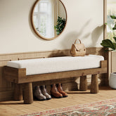 Tribesigns Banc rembourré avec pieds en bois massif, Idéal pour un couloir une chambre ou une entrée dans un style mid-century 3