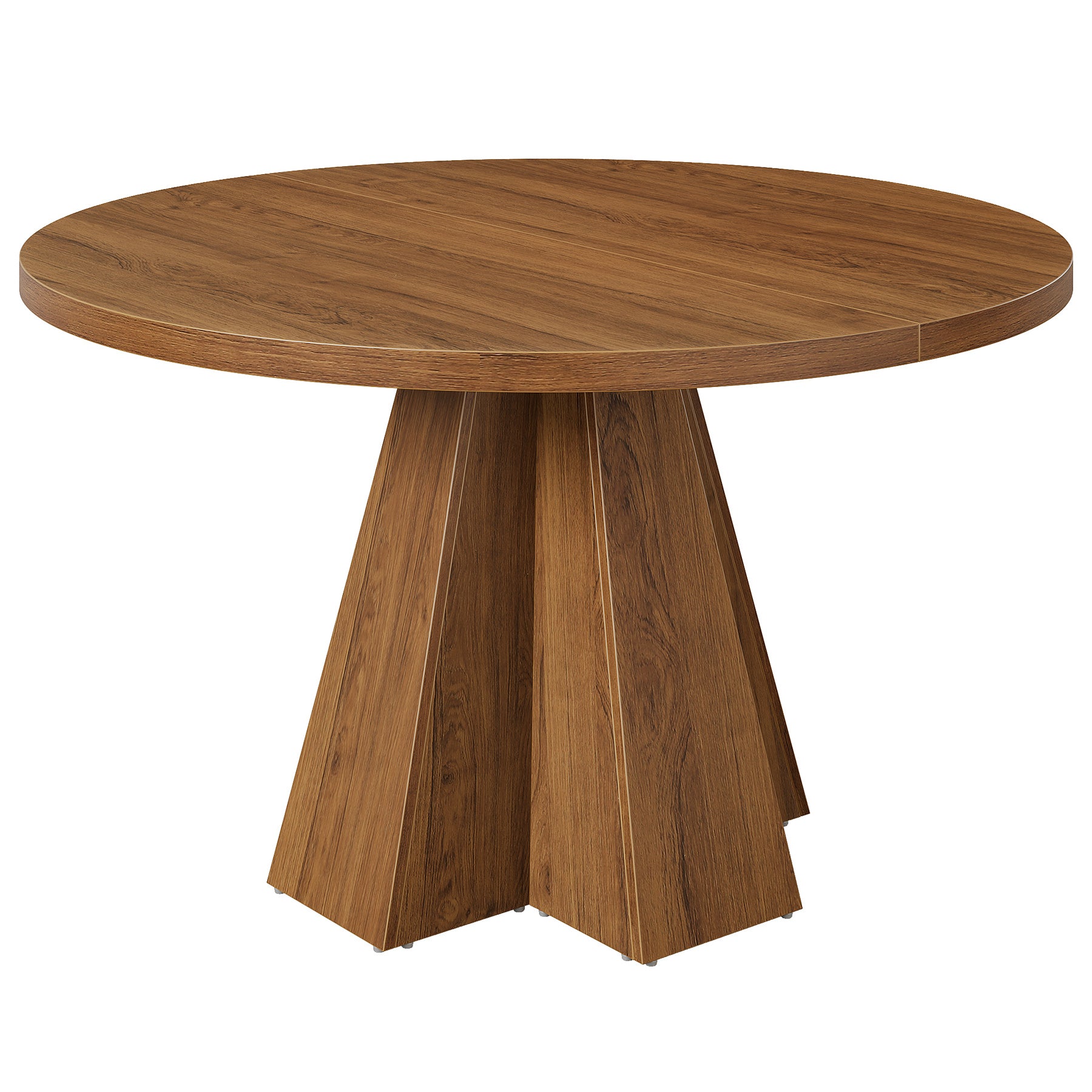 Tribesigns Table à manger ronde pour 4 personnes, Table de cuisine ronde avec pied colonne