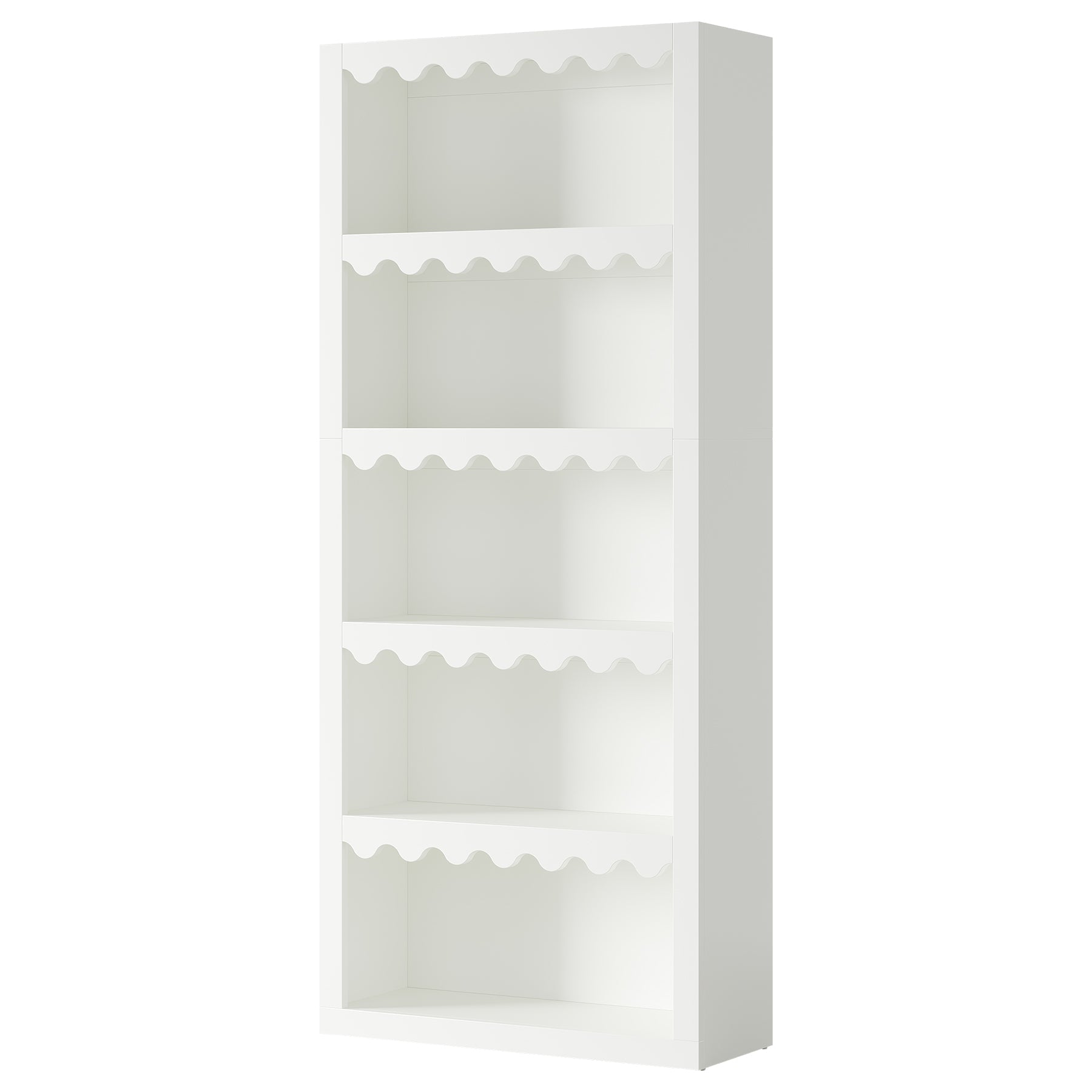Tribesigns Bibliothèque de 180 cm de haut, Étagère moderne avec bords en forme de coquillage pour salon