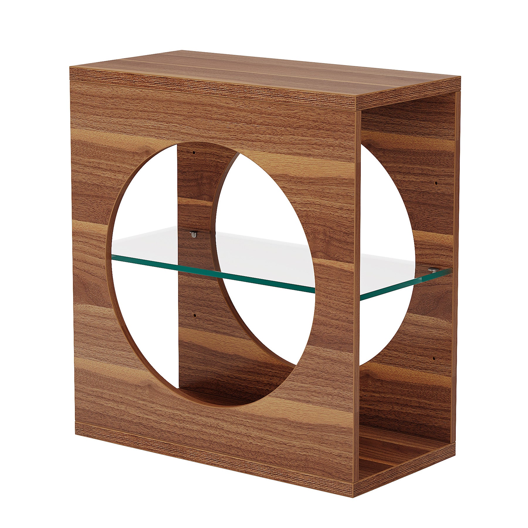Tribesigns Table d'appoint Moderne pour Salon, Petite Table Basse Étroite à 3 Niveaux avec Étagère en Verre Réglable