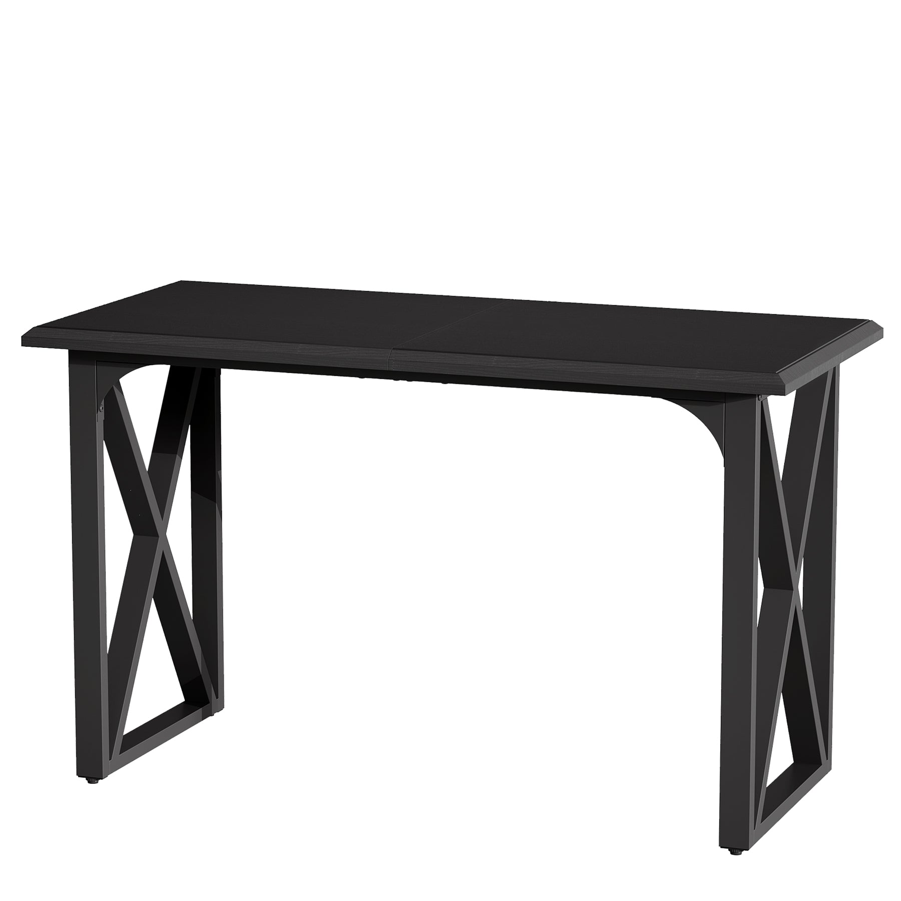 Tribesigns Table de bar 140 cm, Table haute de style industriel avec piètement en X en métal pour 2 à 4 personnes