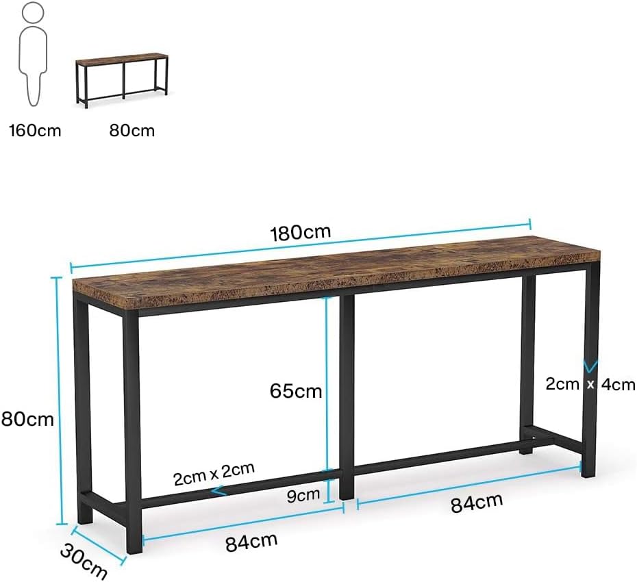 Tribesigns Table console extra longue, Console rustique Table de couloir étroite