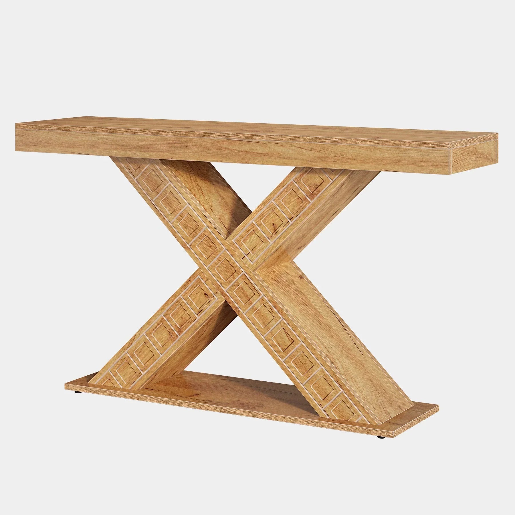 Tribesigns Table console 140 cm, Table d'entrée moderne avec base en X épaissie