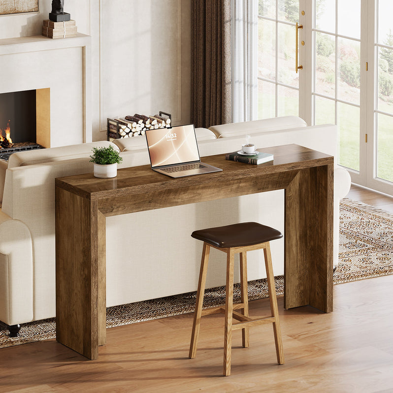 Table console rustique de 140 cm, Table de canapé de ferme Table d'entrée