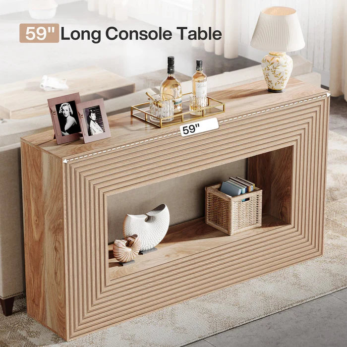 Tribesigns Console de 150 cm, Table de canapé de ferme Table d'entrée avec espace de rangement
