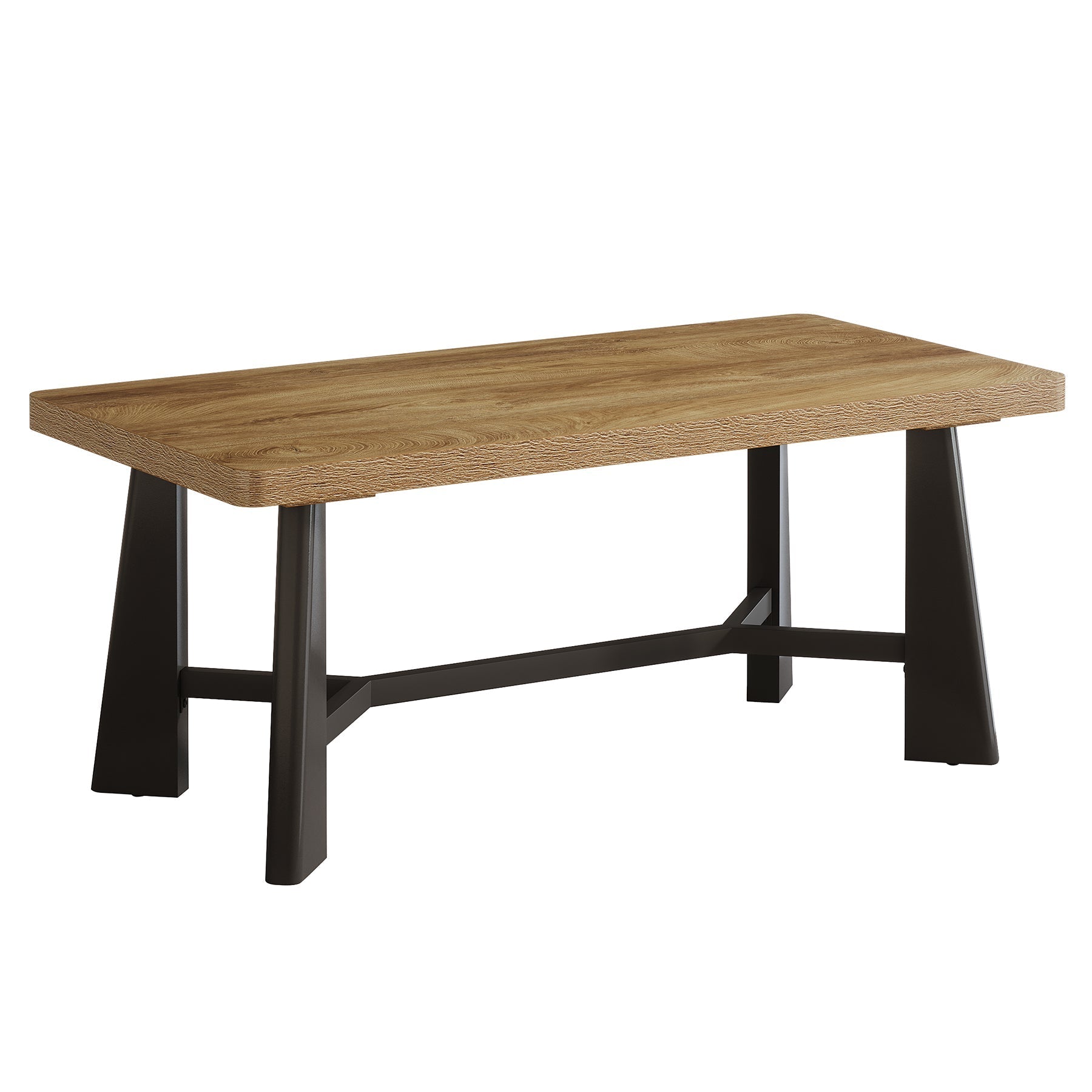 Tribesigns Table basse 120 × 60 cm, Table rectangulaire de salon avec piètement en métal