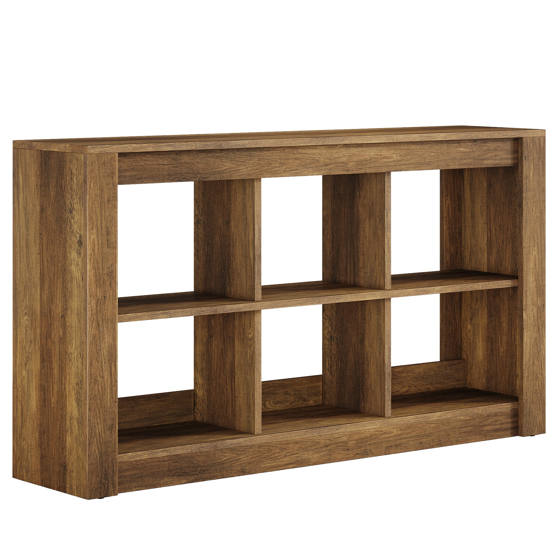 Tribesigns Table console longue en bois rustique avec 6 cubes de rangement 140 × 35 × 85 cm