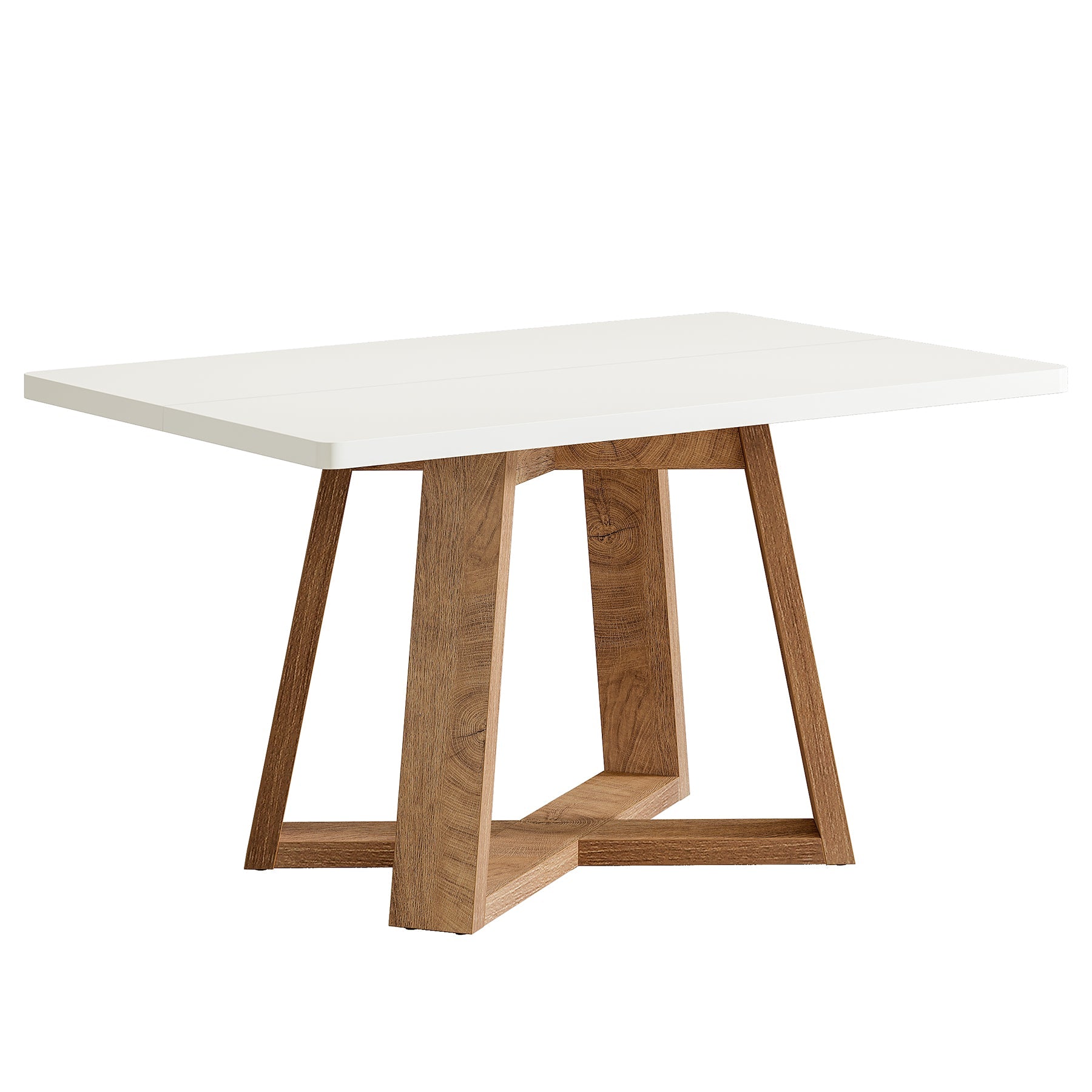 Tribesigns Table à manger pour 4 personnes 120 cm, Table de cuisine rectangulaire de style champêtre avec plateau brillant