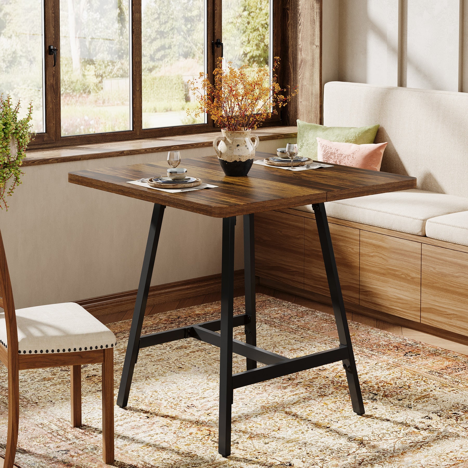 Tribesigns Table de salle à manger carrée de 79 cm pour 2 à 4 personnes, Table de cuisine pour petits espaces