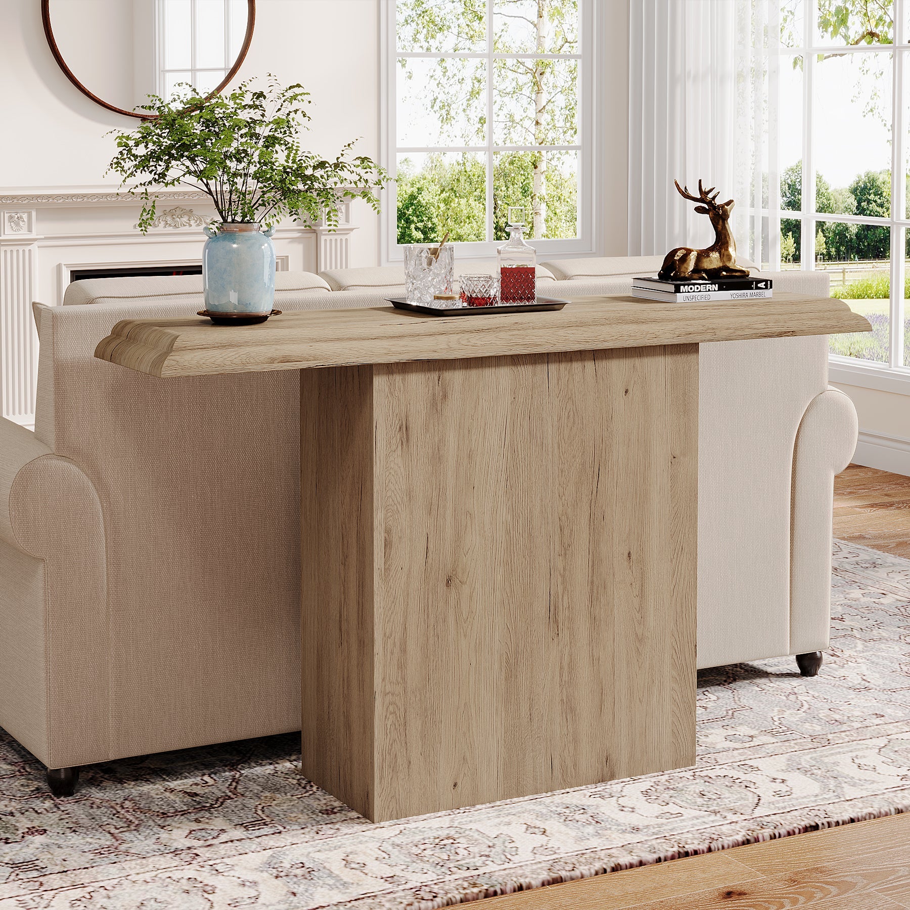 Tribesigns Table console 105 cm, Style ferme table d'entrée Table de canapé