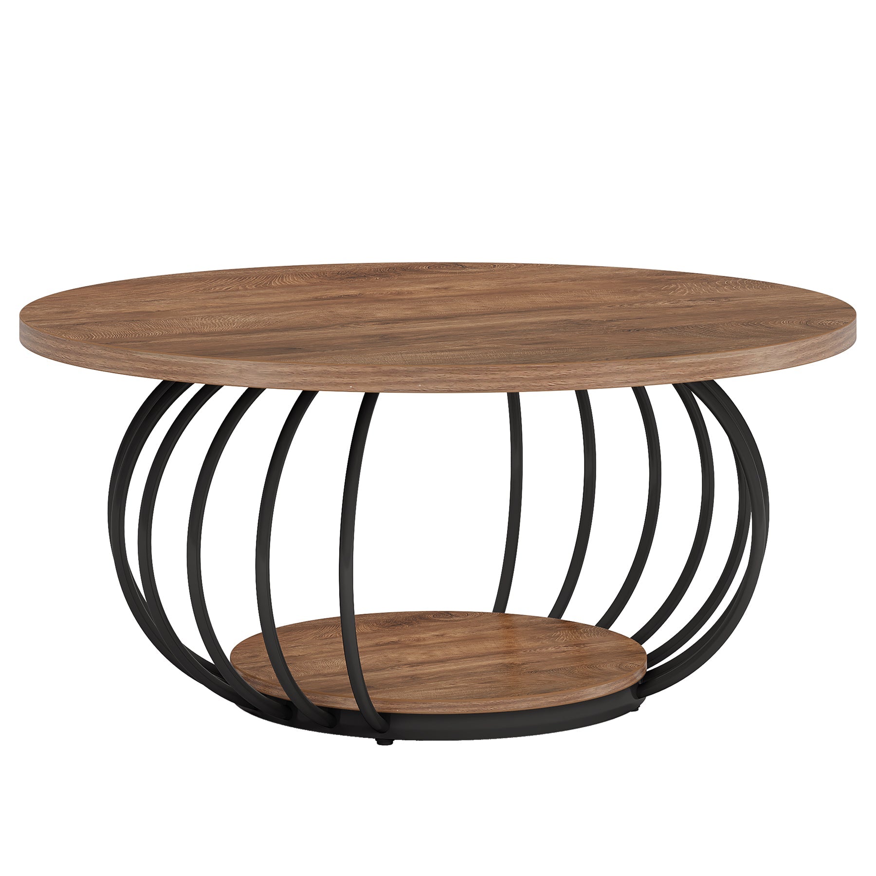 Table basse Tribesigns 100 cm, table de cocktail centrale à 2 niveaux