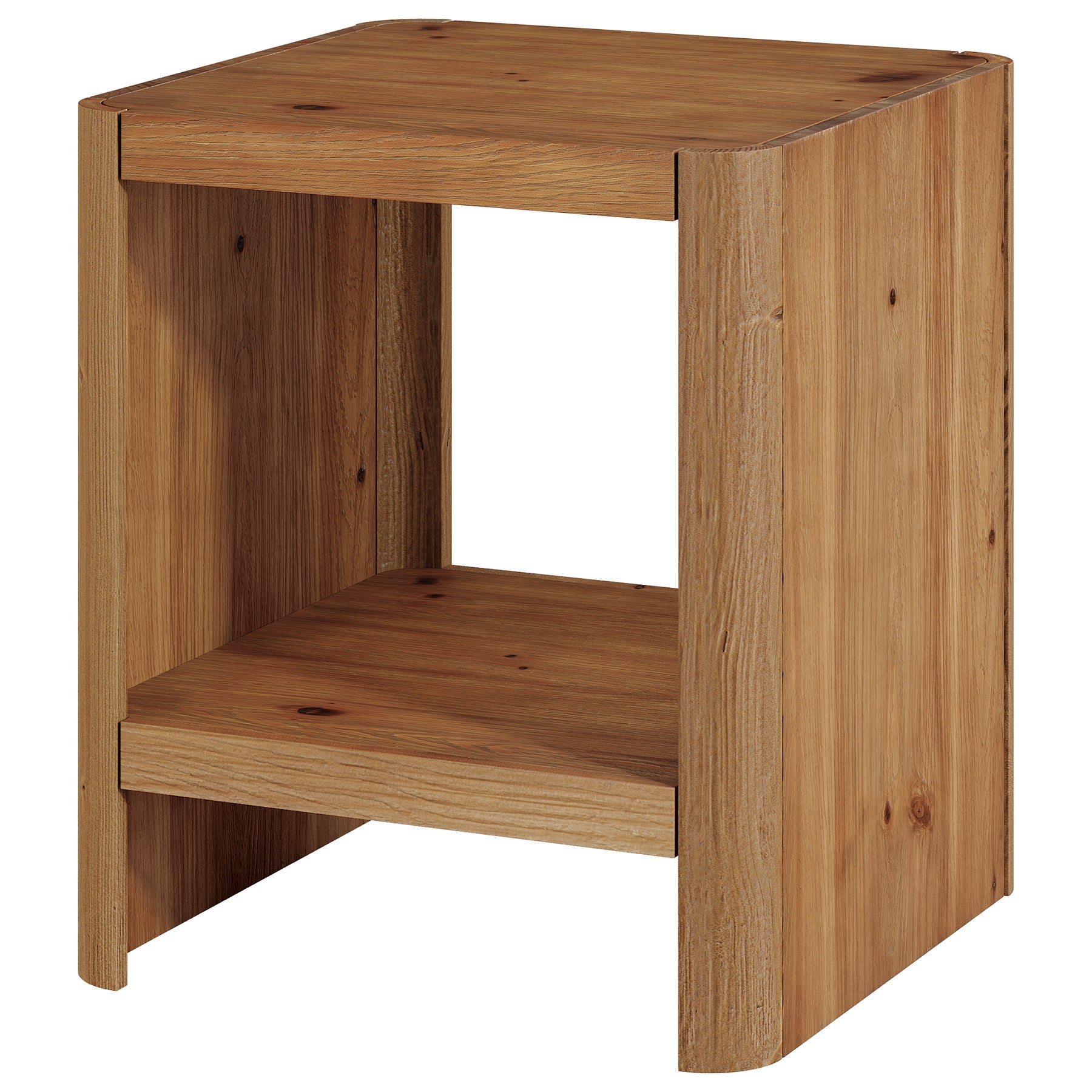 Tribesigns Table d'appoint en bois massif, Petite table de chevet à 2 niveaux avec étagère