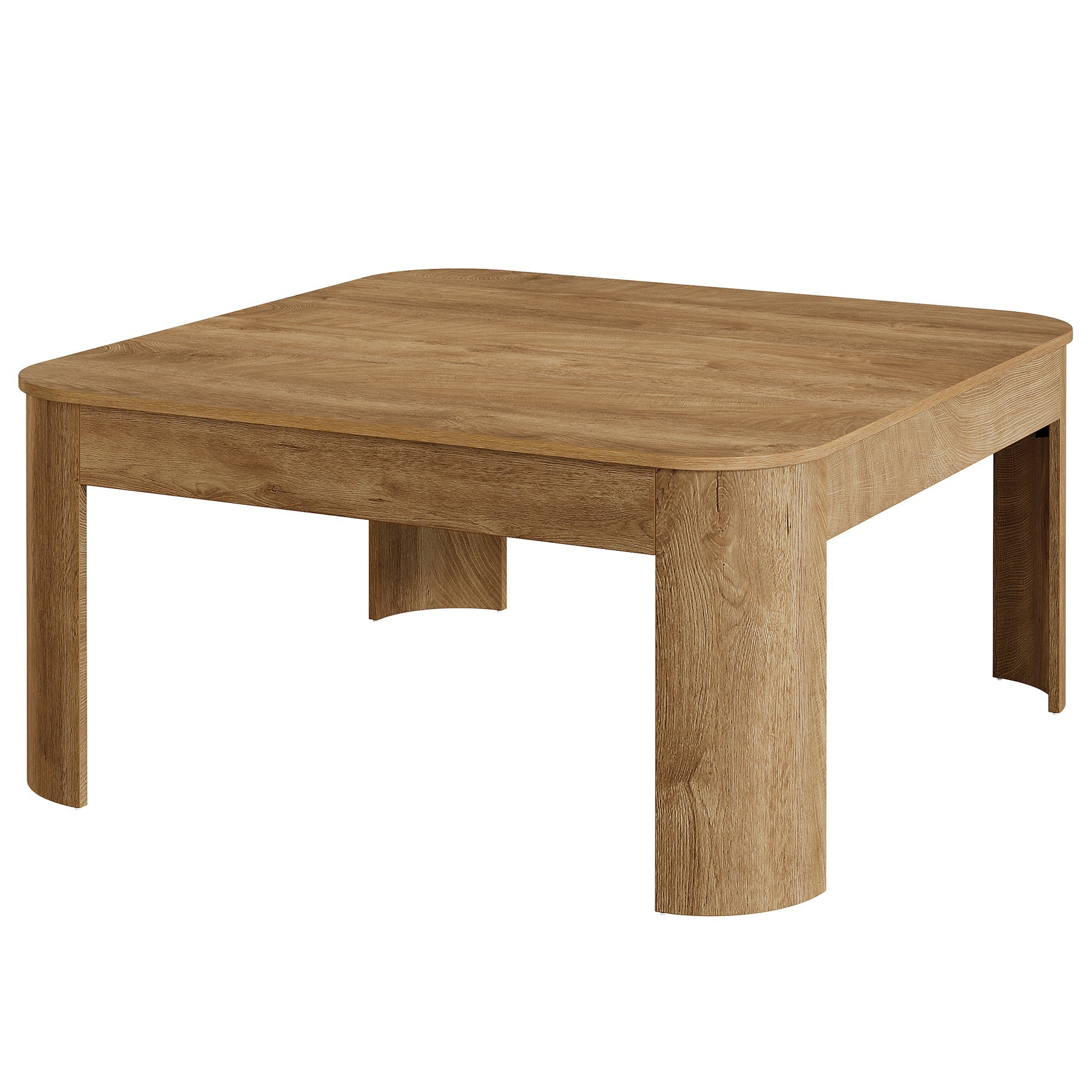 Tribesigns Table basse carrée de 100 cm de côté style champêtre avec pieds robustes et incurvés